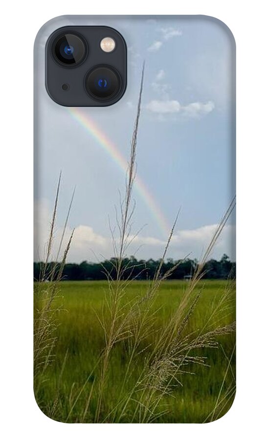 Rainbow Over Peaceful Meadow - Phone Case