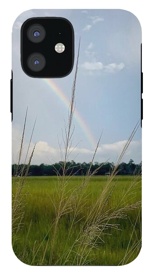 Rainbow Over Peaceful Meadow - Phone Case