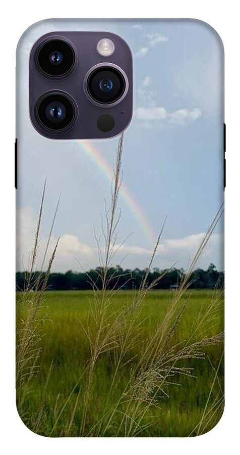 Rainbow Over Peaceful Meadow - Phone Case