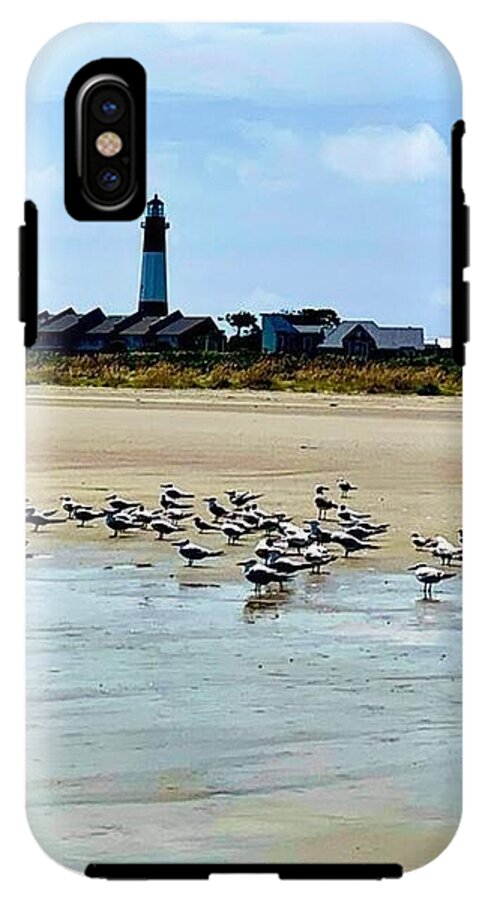 Seagulls on a Sandy Shoreline - Phone Case
