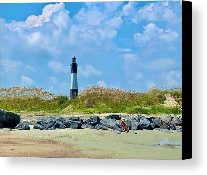 Serene Lighthouse by the Shoreline - Canvas Print
