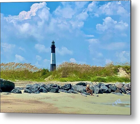Serene Lighthouse by the Shoreline - Metal Print