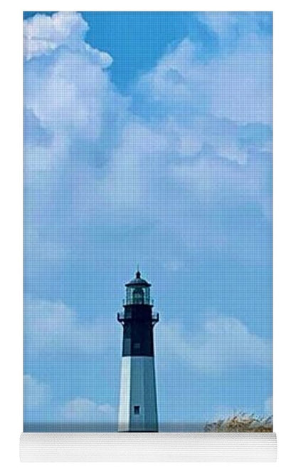 Serene Lighthouse by the Shoreline - Yoga Mat