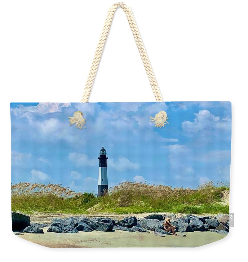 Serene Lighthouse by the Shoreline - Weekender Tote Bag