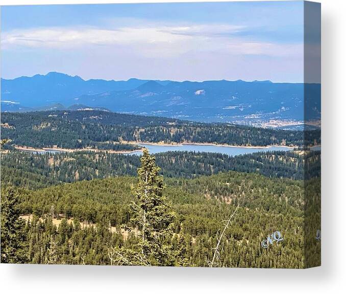 Serene Mountain Lake View - Canvas Print