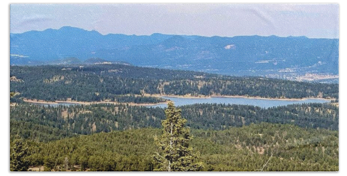 Serene Mountain Lake View - Bath Towel