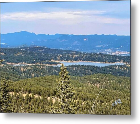 Serene Mountain Lake View - Metal Print