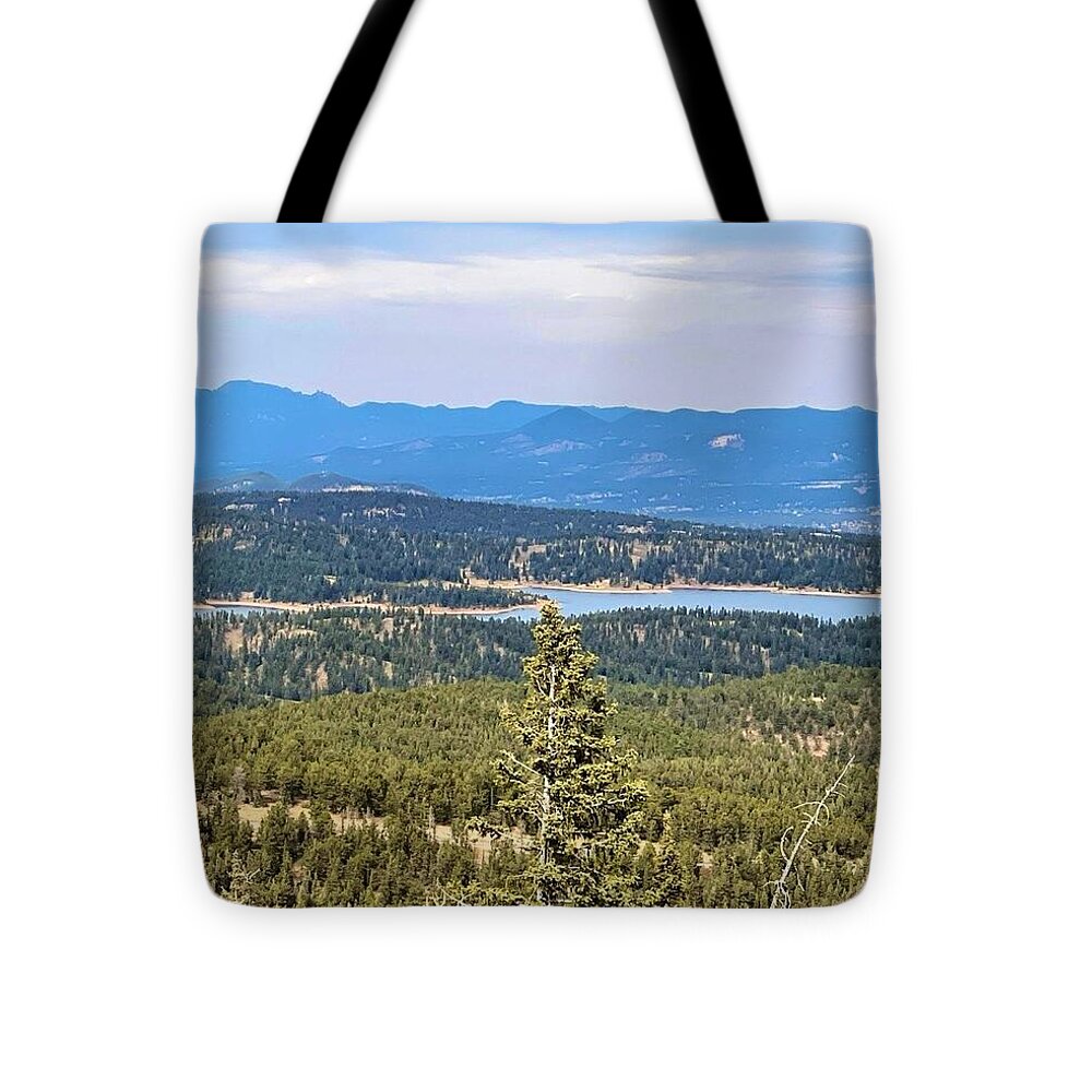Serene Mountain Lake View - Tote Bag