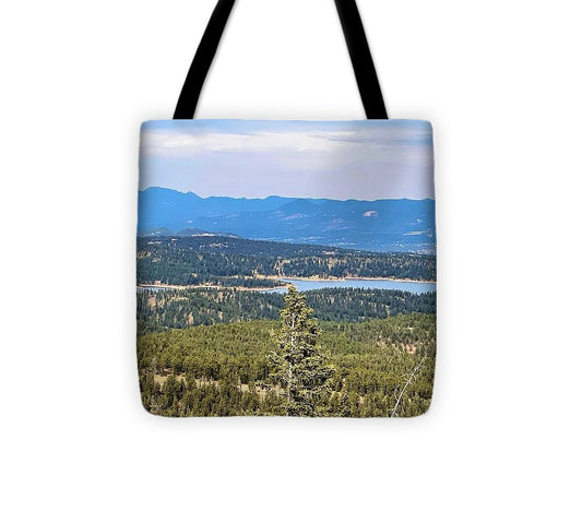 Serene Mountain Lake View - Tote Bag