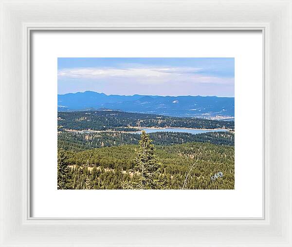 Serene Mountain Lake View - Framed Print