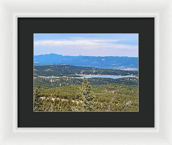 Serene Mountain Lake View - Framed Print