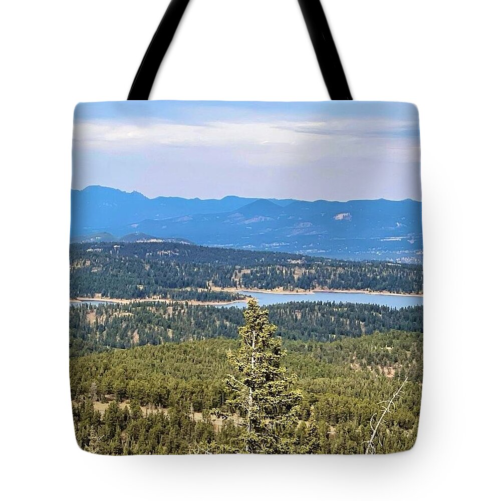 Serene Mountain Lake View - Tote Bag