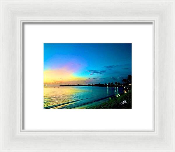 Tranquil Evening on Tropical Shore - Framed Print