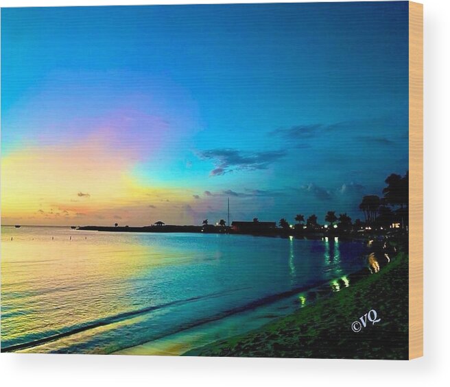 Tranquil Evening on Tropical Shore - Wood Print