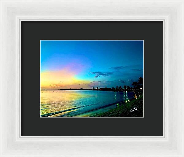 Tranquil Evening on Tropical Shore - Framed Print