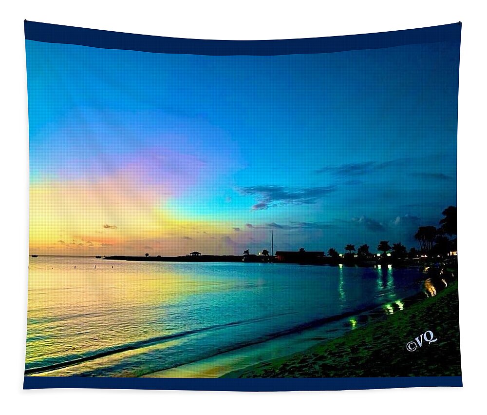 Tranquil Evening on Tropical Shore - Tapestry