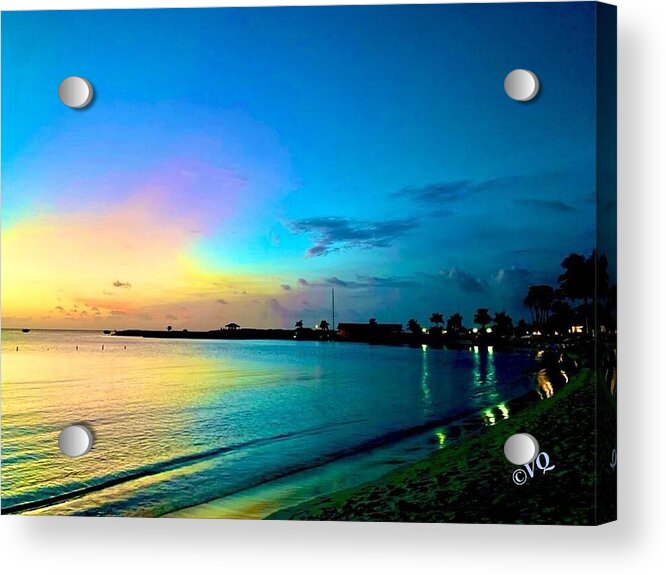 Tranquil Evening on Tropical Shore - Acrylic Print
