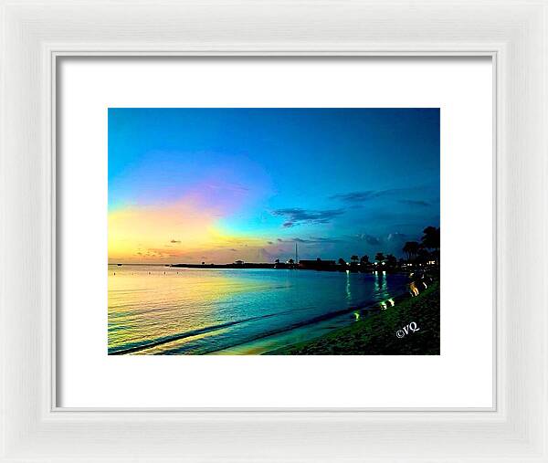 Tranquil Evening on Tropical Shore - Framed Print