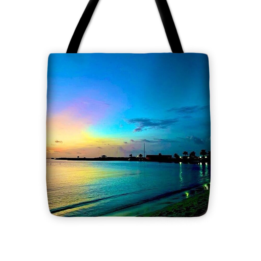 Tranquil Evening on Tropical Shore - Tote Bag
