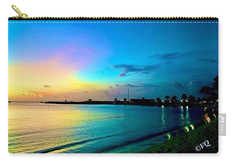 Tranquil Evening on Tropical Shore - Zip Pouch