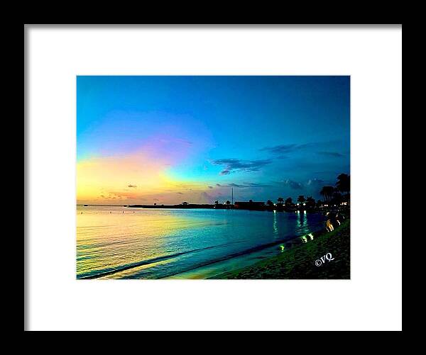 Tranquil Evening on Tropical Shore - Framed Print