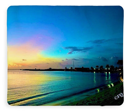 Tranquil Evening on Tropical Shore - Blanket