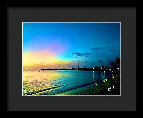 Tranquil Evening on Tropical Shore - Framed Print