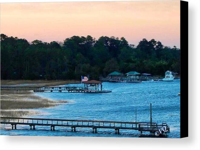 Tranquil Lakeside at Sunset - Canvas Print