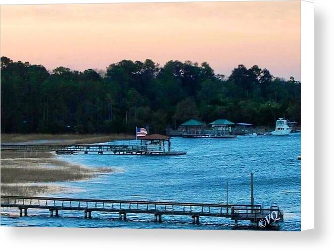 Tranquil Lakeside at Sunset - Canvas Print