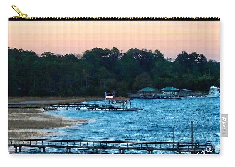 Tranquil Lakeside at Sunset - Zip Pouch