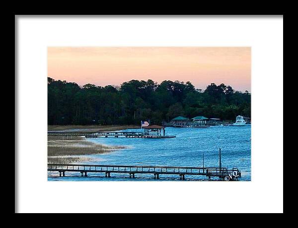 Tranquil Lakeside at Sunset - Framed Print