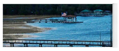 Tranquil Lakeside at Sunset - Yoga Mat