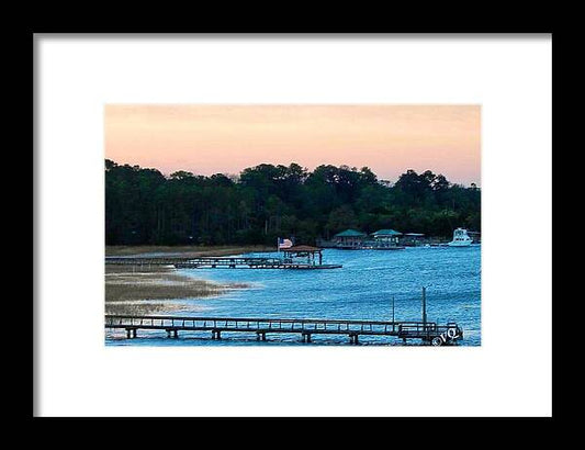 Tranquil Lakeside at Sunset - Framed Print