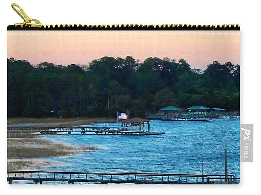 Tranquil Lakeside at Sunset - Zip Pouch