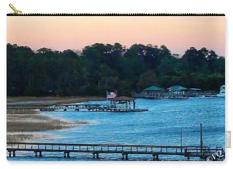 Tranquil Lakeside at Sunset - Zip Pouch