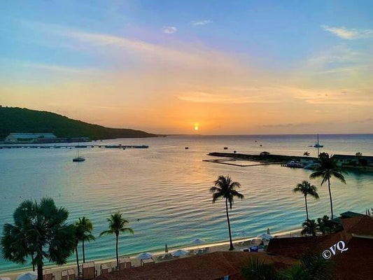 Tropical Sunset Over Serene Bay - Art Print