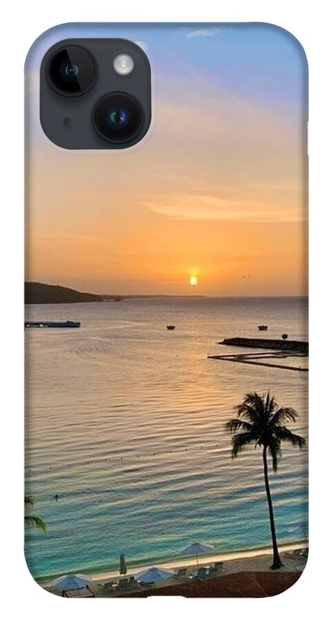 Tropical Sunset Over Serene Bay - Phone Case