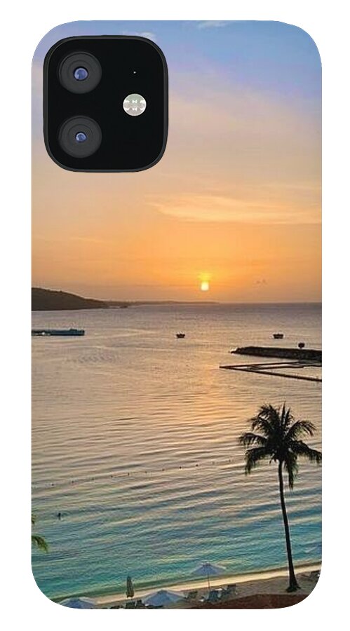 Tropical Sunset Over Serene Bay - Phone Case