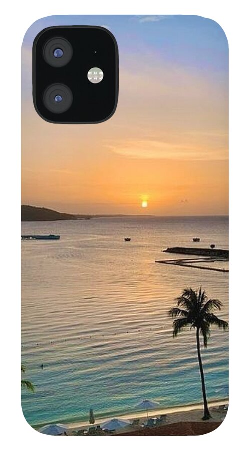 Tropical Sunset Over Serene Bay - Phone Case