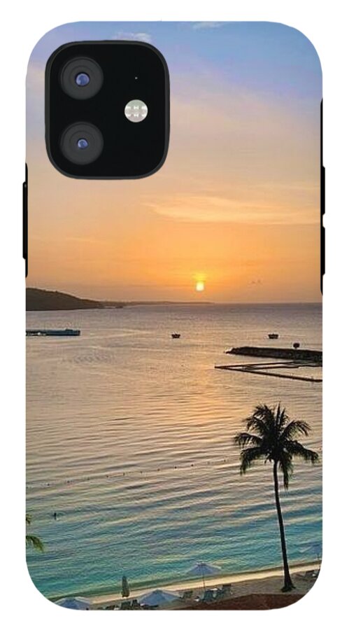 Tropical Sunset Over Serene Bay - Phone Case