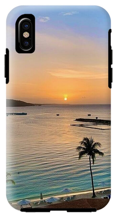 Tropical Sunset Over Serene Bay - Phone Case