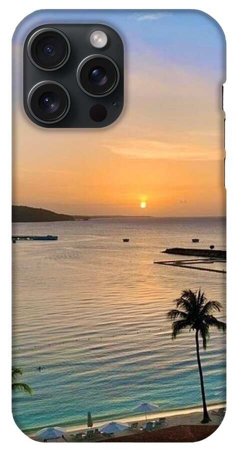 Tropical Sunset Over Serene Bay - Phone Case