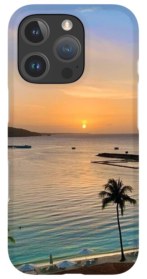 Tropical Sunset Over Serene Bay - Phone Case