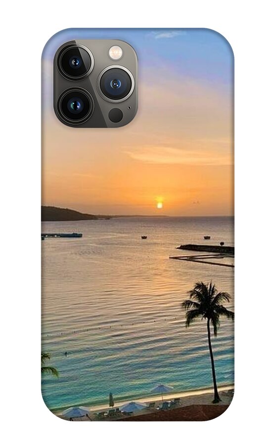 Tropical Sunset Over Serene Bay - Phone Case