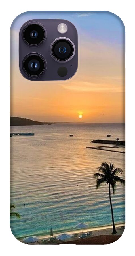 Tropical Sunset Over Serene Bay - Phone Case