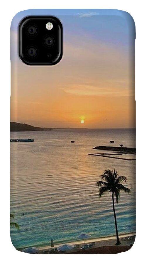 Tropical Sunset Over Serene Bay - Phone Case