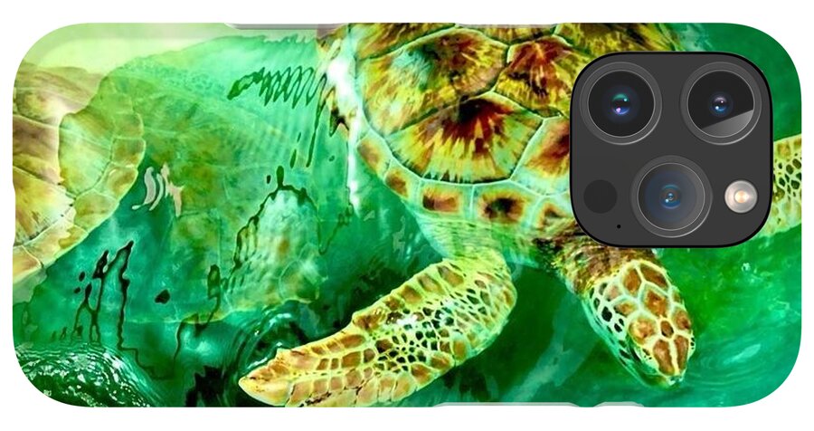 Turtles in Vibrant Waters - Phone Case