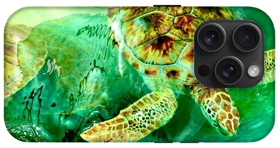 Turtles in Vibrant Waters - Phone Case