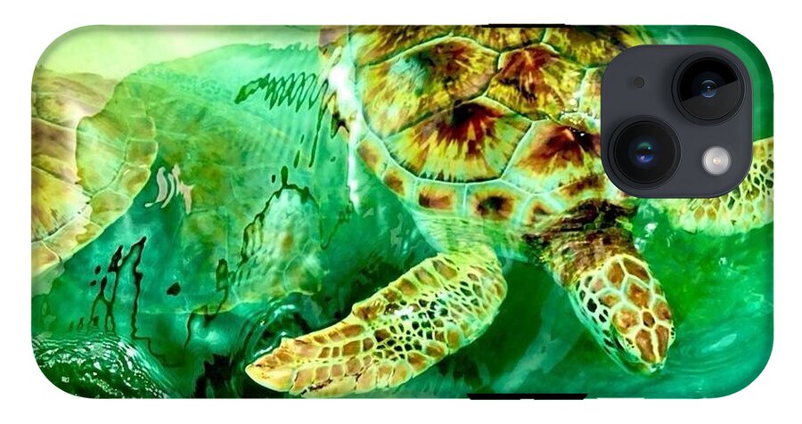 Turtles in Vibrant Waters - Phone Case