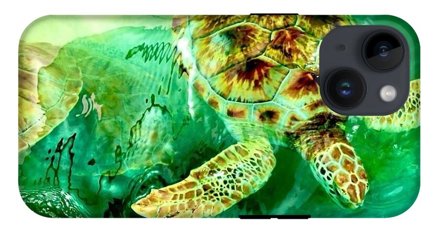Turtles in Vibrant Waters - Phone Case